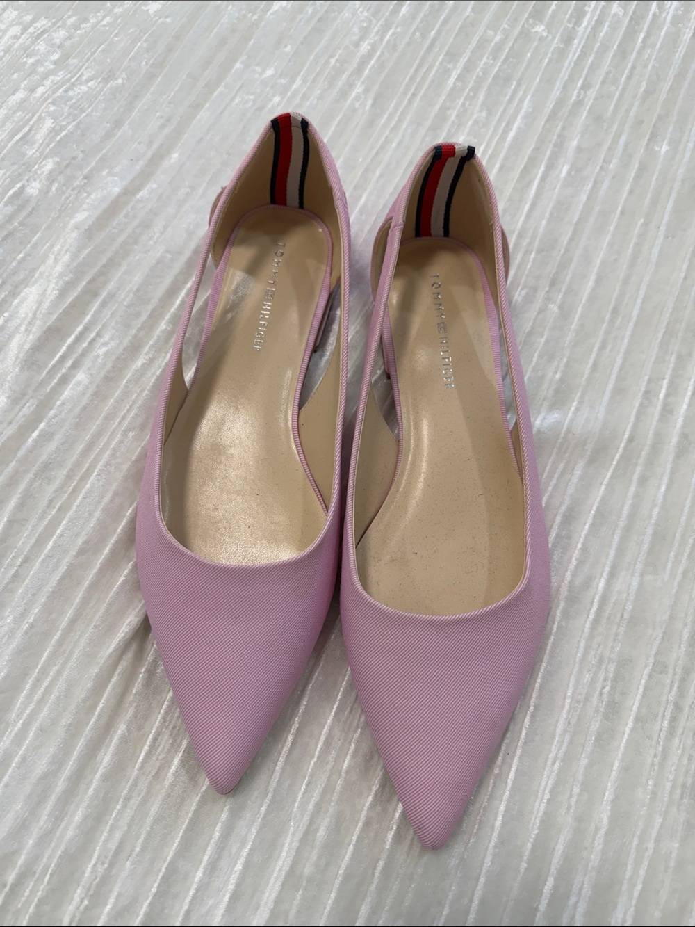 Tommy Hilfiger Light Pink Pointed Slingback Flats